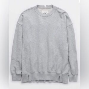 Aerie The Chill Light Gray Crewneck Sweater